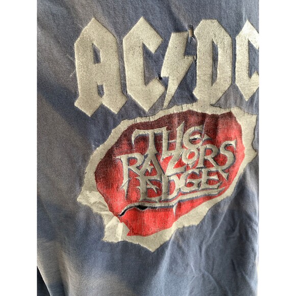 Vintage 90s Ac/Dc the Razors Edge Tour Distressed T-shirt Size XL by Freeze - Picture 10 of 10